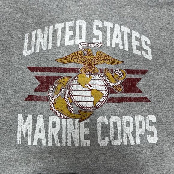 United States Marine Corps Oxford Hoodie Military Vintage Emblem Adult Men M - Picture 2 of 4